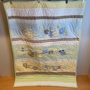 CARTER'S JUST ONE YEAR Alphabet‎ Animals Design Quilted Baby Blanket 40"x 32"